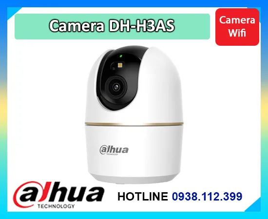  Camera Wifi Dahua DH-H3AS nổi bật với độ phân giải 3MP, WiFi 6 băng tần kép, đàm thoại 2 chiều và quay quét 355°.
