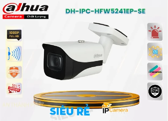 Lắp đặt camera DH-IPC-HFW5241EP-SE công nghệ Ip chính hãng Dahua đem lại giải pháp an ninh tuyệt vời với chất lượng hình ảnh Full Hd 1080P, hỗ trợ công nghệ ban đêm 50m và các chức năng công nghệ hiện đại hỗ trợ giám sát bảo vệ an ninh tốt nhất