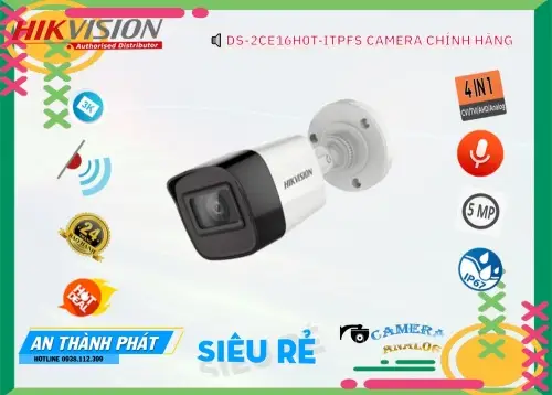  DS-2CE16H0T-ITPFS Camera Hikvision 5MP dòng camera quan sát HDTVI có hỗ trợ mic thu âm trên cáp đồng trục Có độ phân giải 5.0 megapixel, tầm xa 25m,cắt lọc hồng ngoại ICR. – Chống ngược sáng DWDR