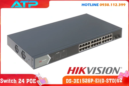 Switch PoE Hikvision DS-3E1526P-EI(O-STD)V2, Thiết bị mạng DS-3E1526P-EI(O-STD)V2 chính hãng, Switch 24 cổng DS-3E1526P-EI(O-STD)V2, Switch quản lý DS-3E1526P-EI(O-STD)V2, Switch Hikvision DS-3E1526P-EI(O-STD)V2, Switch DS-3E1526P-EI(O-STD)V2, Thiết bị chuyển mạch PoE DS-3E1526P-EI(O-STD)V2, DS-3E1526P-EI(O-STD)V2
