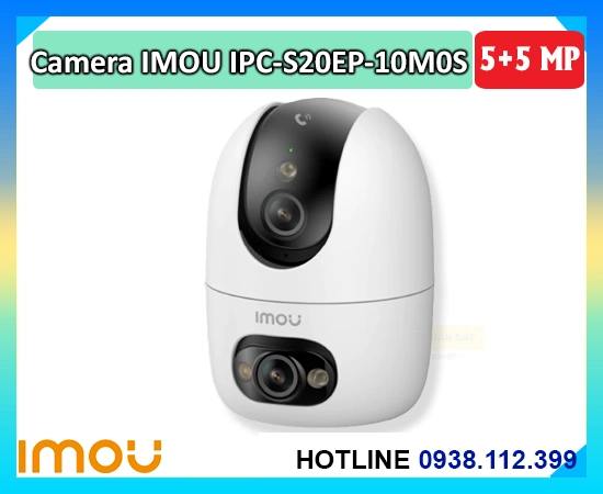  IMOU IPC-S20EP-10M0S tích hợp Wi-Fi 6 hai băng tần cùng khả năng lưu trữ linh hoạt bằng thẻ microSD tối đa 512GB, NVR hoặc Cloud. Hình ảnh hiển thị chuẩn 3K rõ nét, tầm nhìn ban đêm 15m, hỗ trợ nhận diện người và thú cưng. Phù hợp giám sát gia đình, văn phòng hoặc cửa hàng nhờ khả năng quan sát toàn cảnh và âm thanh hai chiều.