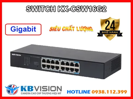 Lắp đặt camera Switch 16 Cổng Gigabit KX-CSW16G2 KBVISION