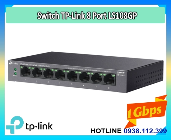 LS108GP, switch LS108GP, TP-Link LS108GP, bộ chia mạng LS108GP, LS108GP PoE+, switch PoE LS108GP, LS108GP 8 cổng PoE+