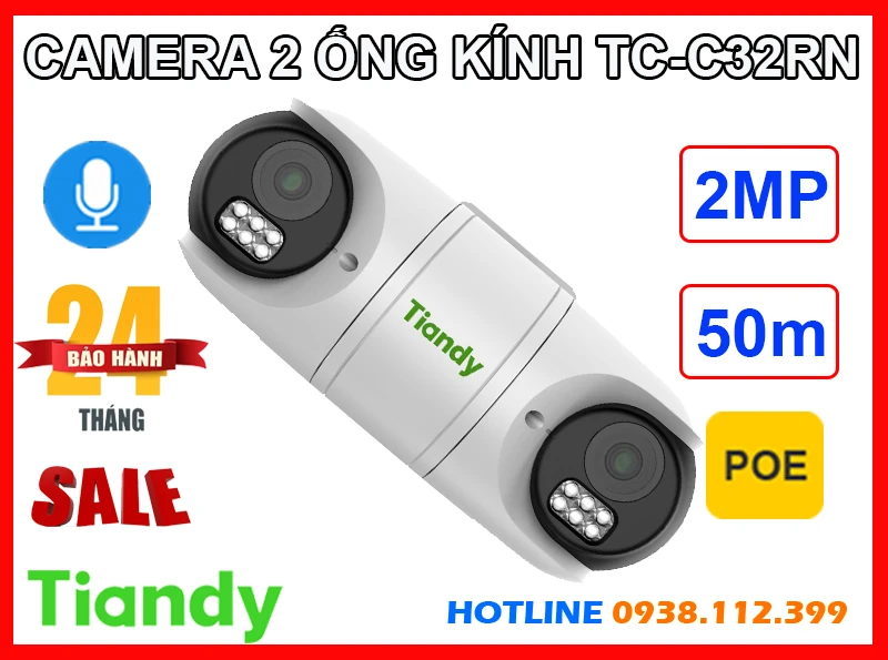 Camera Ống Kính Kép TIANDY TC-C32RN (2MP), camera 2 mắt TIANDY TC-C32RN, camera quan sát TIANDY TC-C32RN, TIANDY TC-C32RN, TC-C32RN, lắp đặt camera TC-C32RN, lắp camera TC-C32RN giá rẻ, camera TIANDY TC-C32RN chính hãng, camera giám sát TIANDY TC-C32RN,