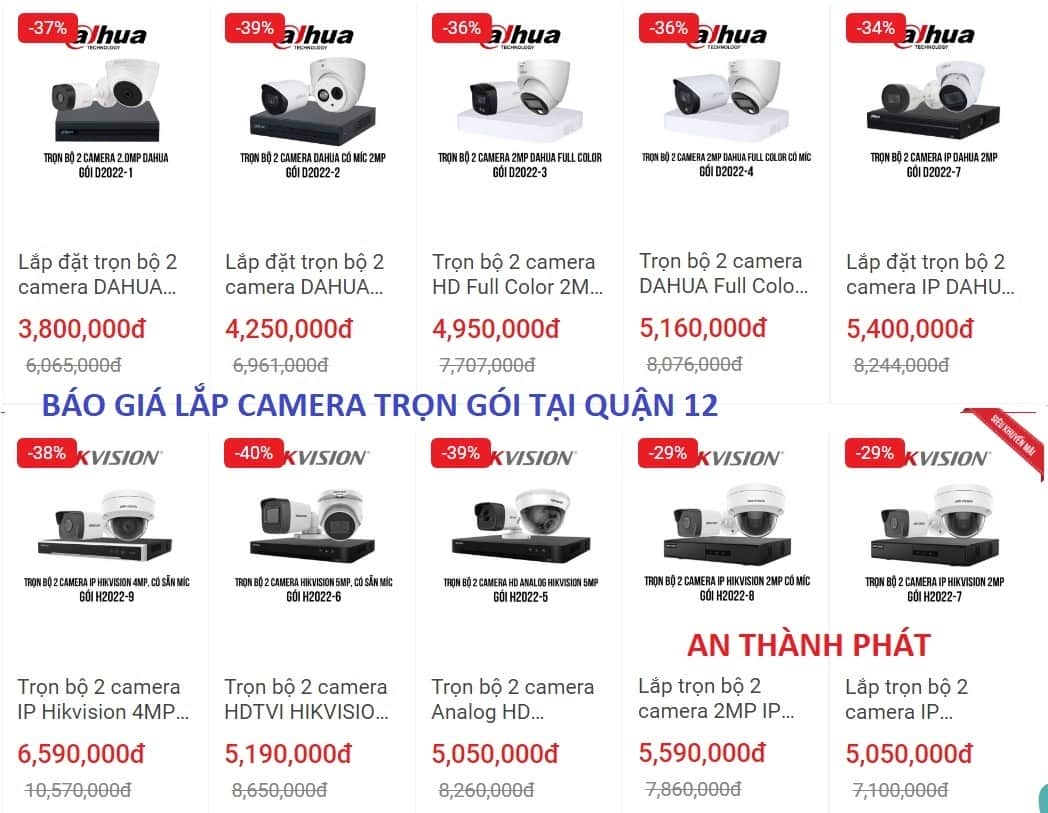 lắp camera quan sát quận 12 trọn gói