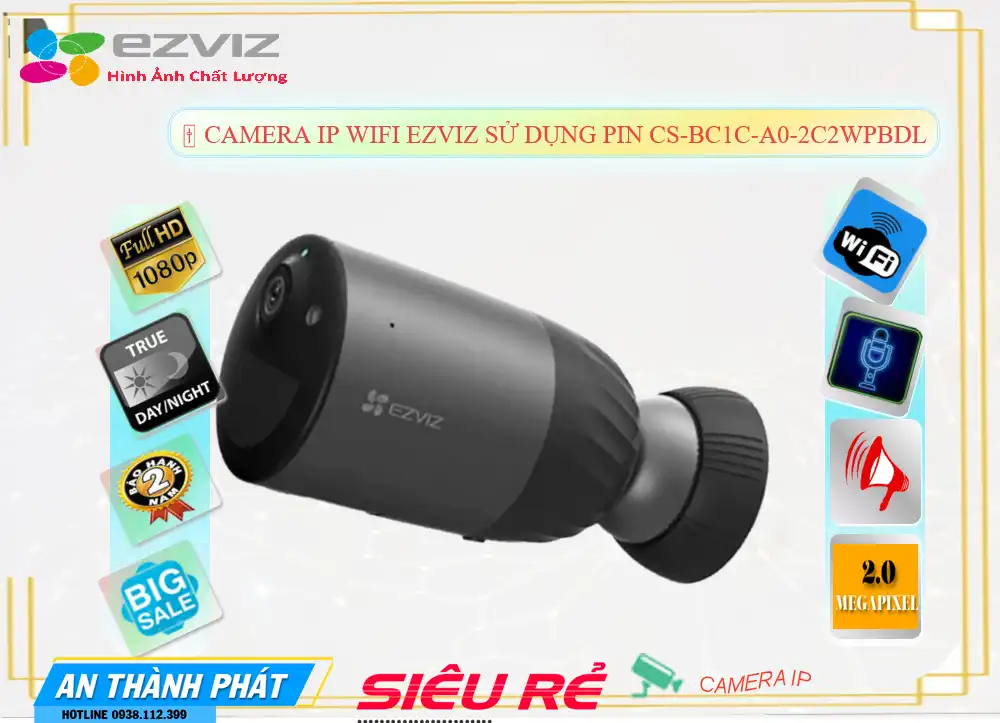 CS-BC1C-A0-2C2WPBDL sắc nét Wifi Ezviz
