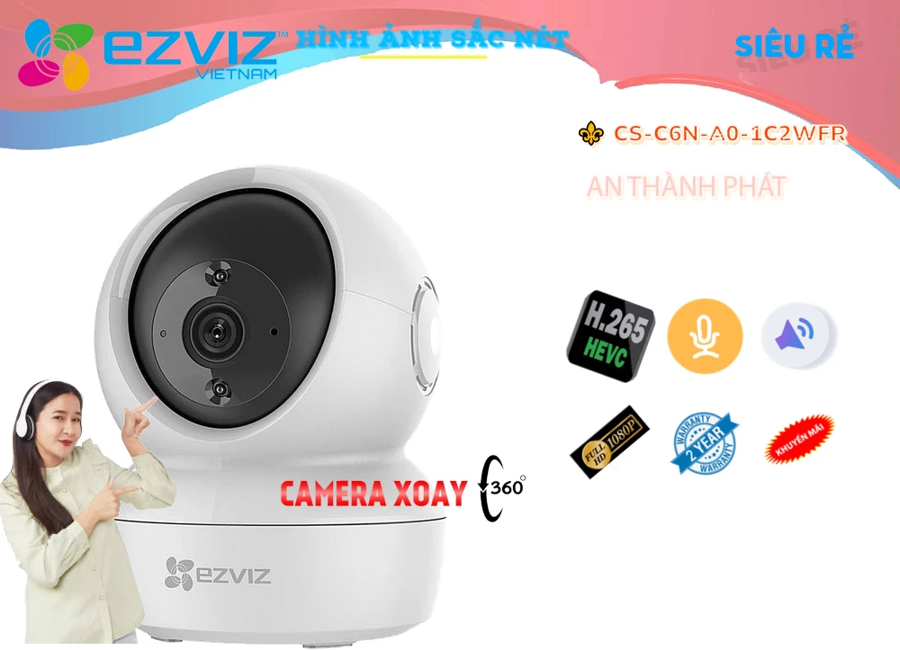 CS-C6N-A0-1C2WFR sắc nét Wifi Ezviz CS-C6N-A0-1C2WFR sắc nét Wifi Ezviz