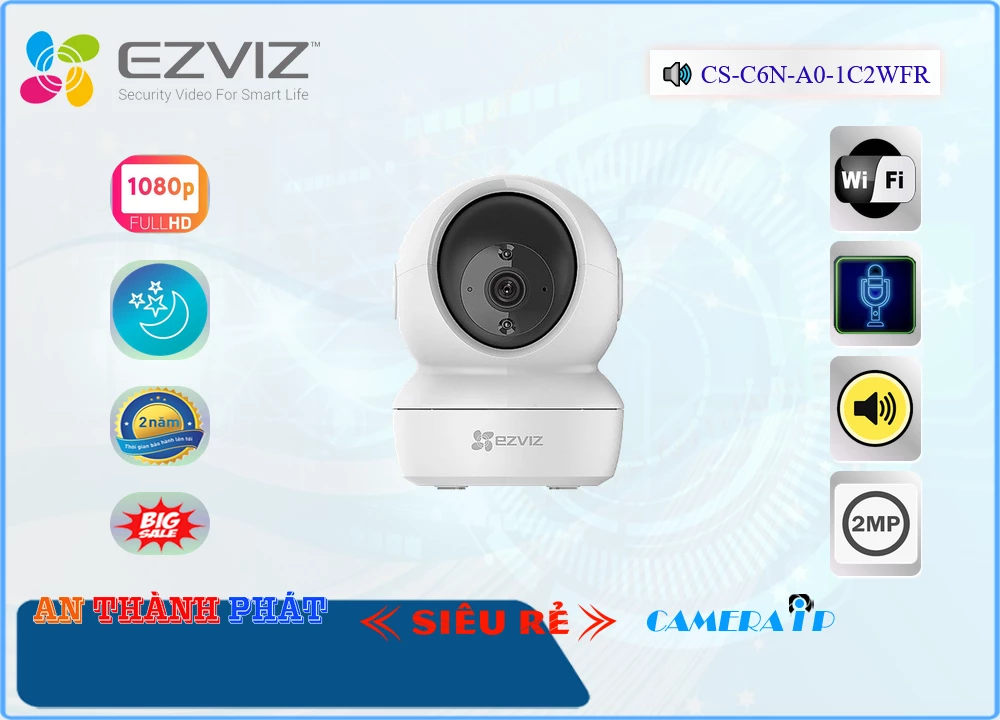CS-C6N-A0-1C2WFR sắc nét Wifi Ezviz CS-C6N-A0-1C2WFR sắc nét Wifi Ezviz