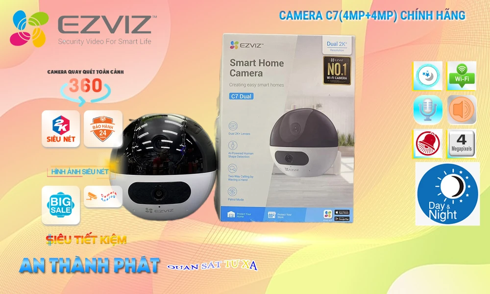 Camera Wifi Ezviz CS-C7-R100-8G44WF Camera Wifi Ezviz CS-C7-R100-8G44WF