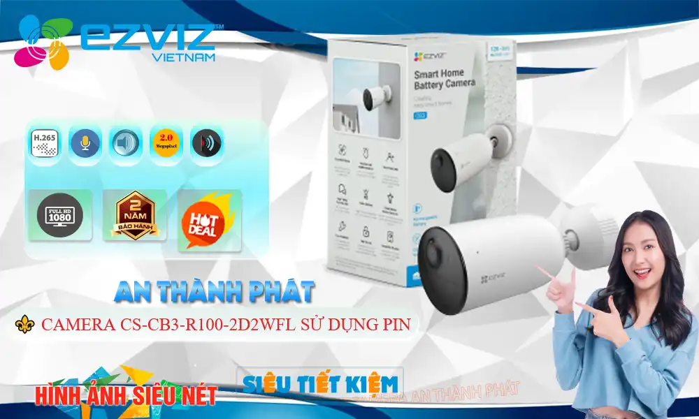 CS-CB3-R100-2D2WFL sắc nét Wifi Ezviz CS-CB3-R100-2D2WFL sắc nét Wifi Ezviz
