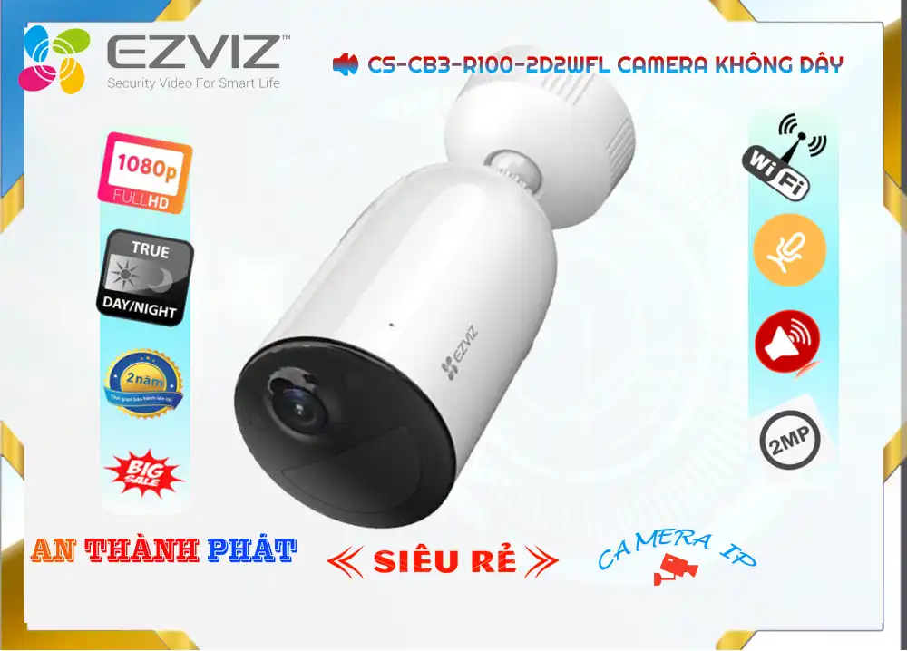 CS-CB3-R100-2D2WFL sắc nét Wifi Ezviz CS-CB3-R100-2D2WFL sắc nét Wifi Ezviz