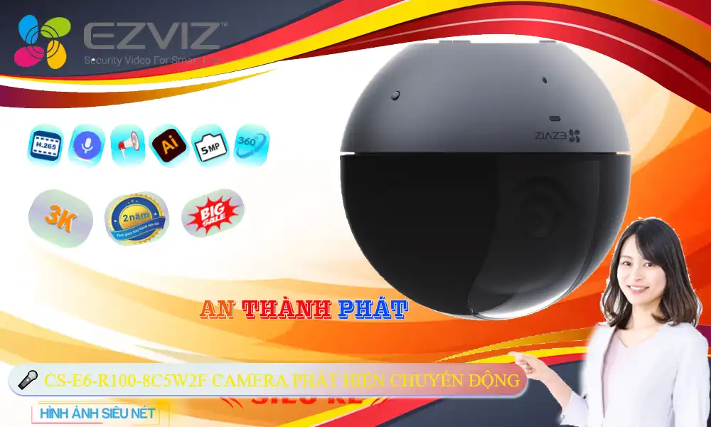 CS-E6-R100-8C5W2F sắc nét Wifi Ezviz CS-E6-R100-8C5W2F sắc nét Wifi Ezviz