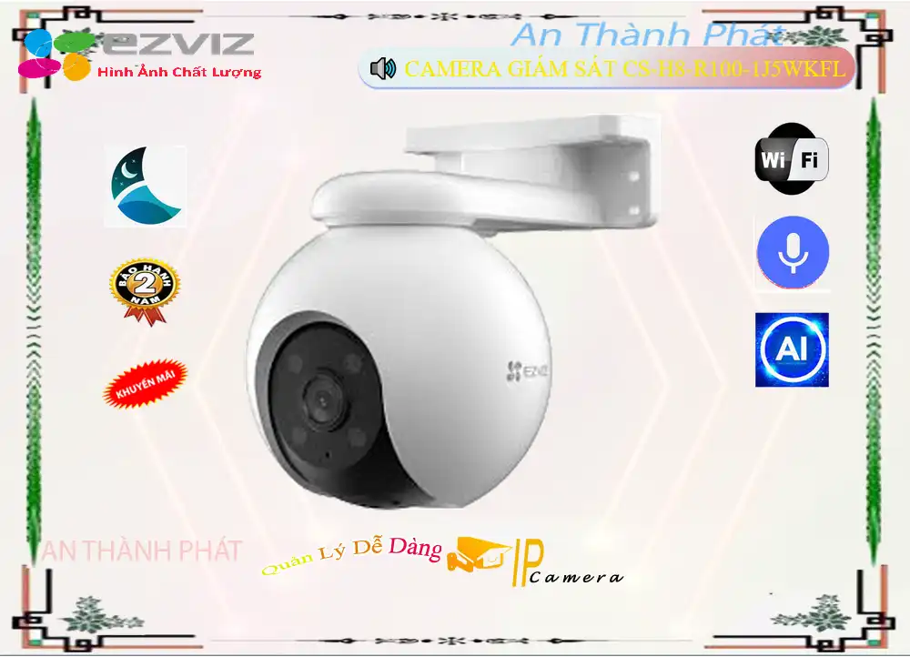 CS-H8-R100-1J5WKFL sắc nét Wifi Ezviz
