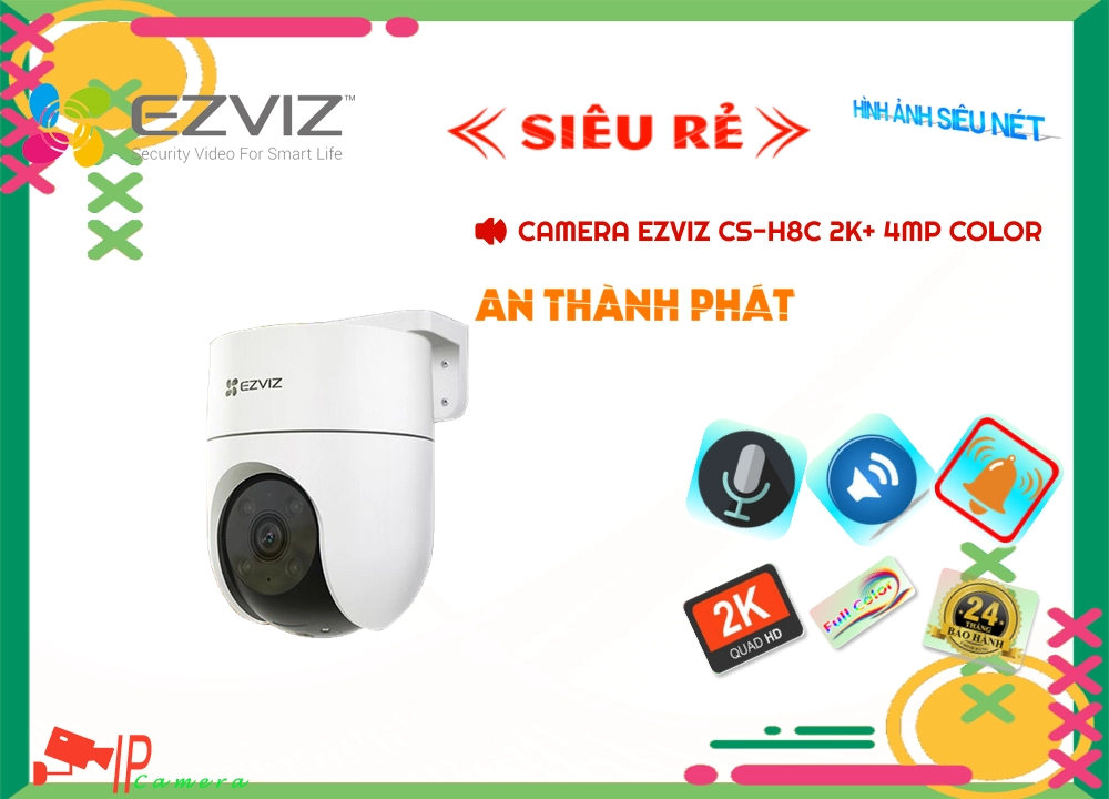 ❇ CS-H8C 2K+ 4MP Color Camera Wifi Ezviz Giá tốt ❇ CS-H8C 2K+ 4MP Color Camera Wifi Ezviz Giá tốt