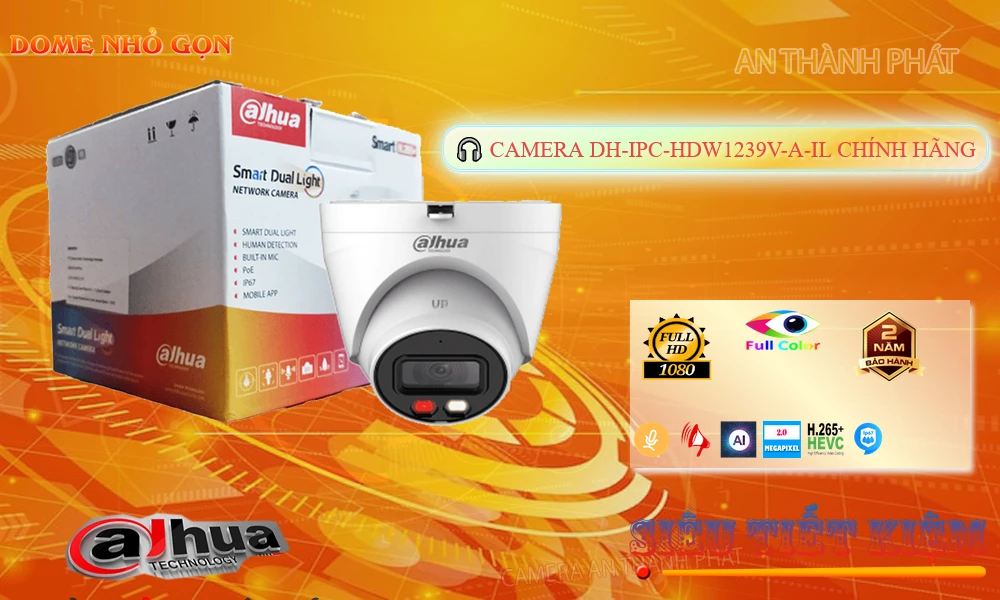 Camera Dahua DH-IPC-HDW1239V-A-IL Camera Dahua DH-IPC-HDW1239V-A-IL