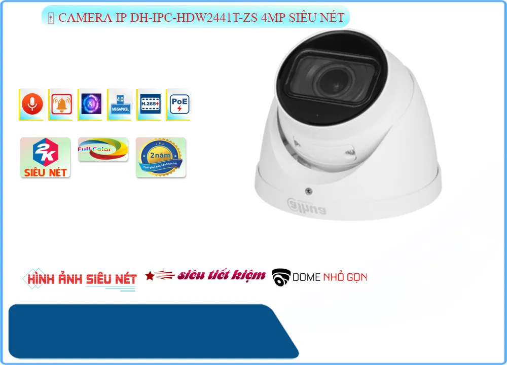 Camera IP Dahua DH-IPC-HDW2441T-ZS 4MP,công nghê DH-IPC-HDW2441T-ZS,DH-IPC-HDW2441T-ZS Công Nghệ Mới,DH-IPC-HDW2441T-ZS Cấp Nguồn Qua Dây Tín Hiệu trang bị đặt biệt chống báo động giả bằng thuật toán deep learning phân tích người Bán Lỗ, Camera DH IPC HDW2441T ZS