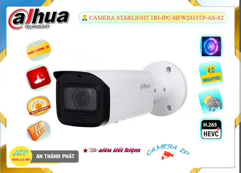 DH-IPC-HFW2431TP-AS-S2 sắc nét Dahua