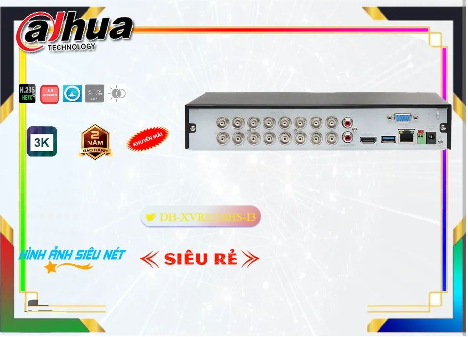 DH-XVR5116HS-I3 sắc nét Dahua DH-XVR5116HS-I3 sắc nét Dahua