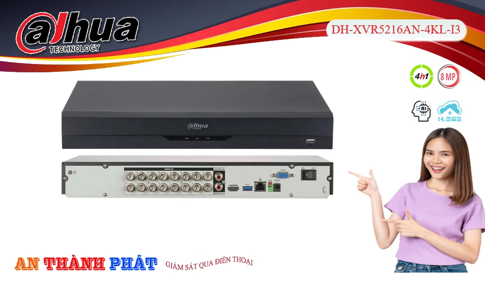 ➠  DH-XVR5216AN-4KL-I3 sắc nét Dahua