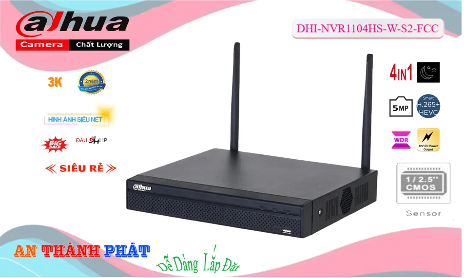 DHI-NVR1104HS-W-S2-FCC sắc nét Dahua DHI-NVR1104HS-W-S2-FCC sắc nét Dahua
