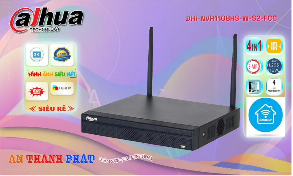 ➠  DHI-NVR1108HS-W-S2-FCC sắc nét Dahua