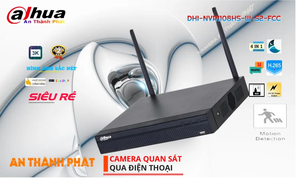➠  DHI-NVR1108HS-W-S2-FCC sắc nét Dahua