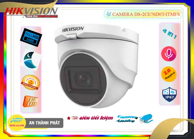 DS-2CE76D0T-ITMFS sắc nét Hikvision DS-2CE76D0T-ITMFS sắc nét Hikvision