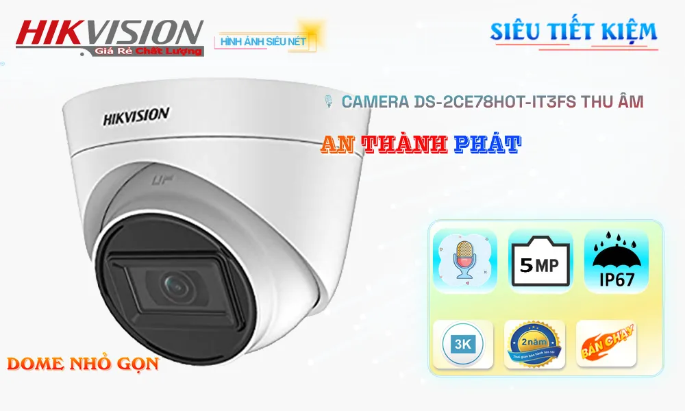 ➠  DS-2CE78H0T-IT3FS sắc nét Hikvision