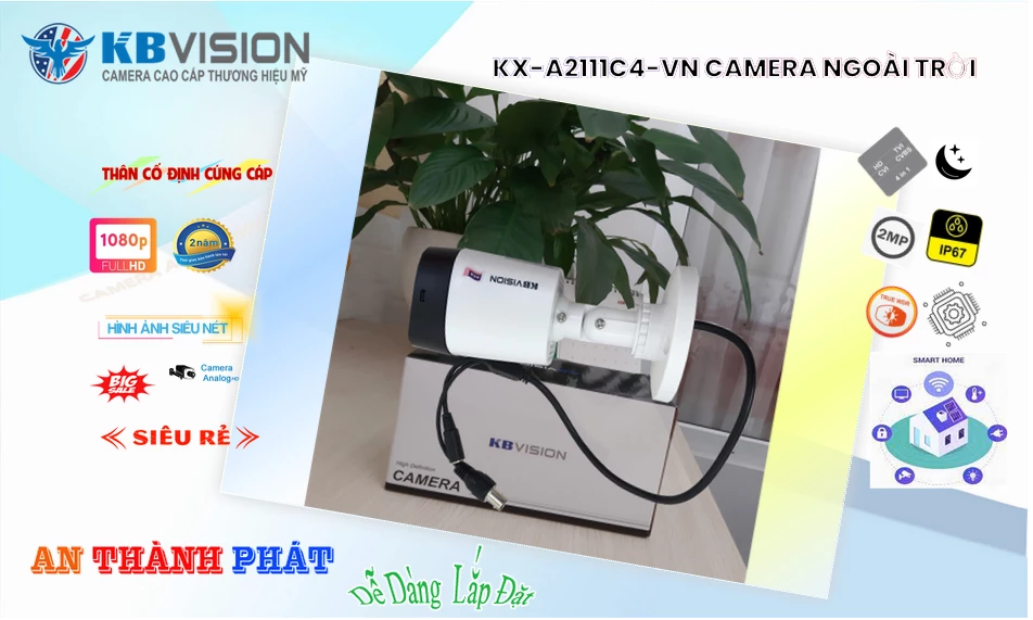 KX-A2111C4-VN sắc nét KBvision KX-A2111C4-VN sắc nét KBvision