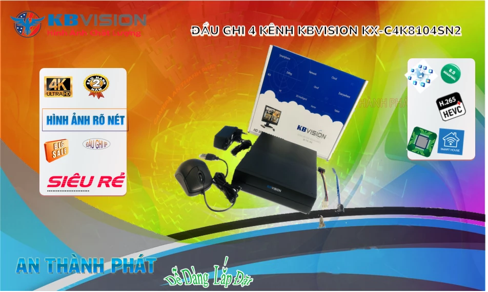 KX-C4K8104SN2 sắc nét KBvision KX-C4K8104SN2 sắc nét KBvision
