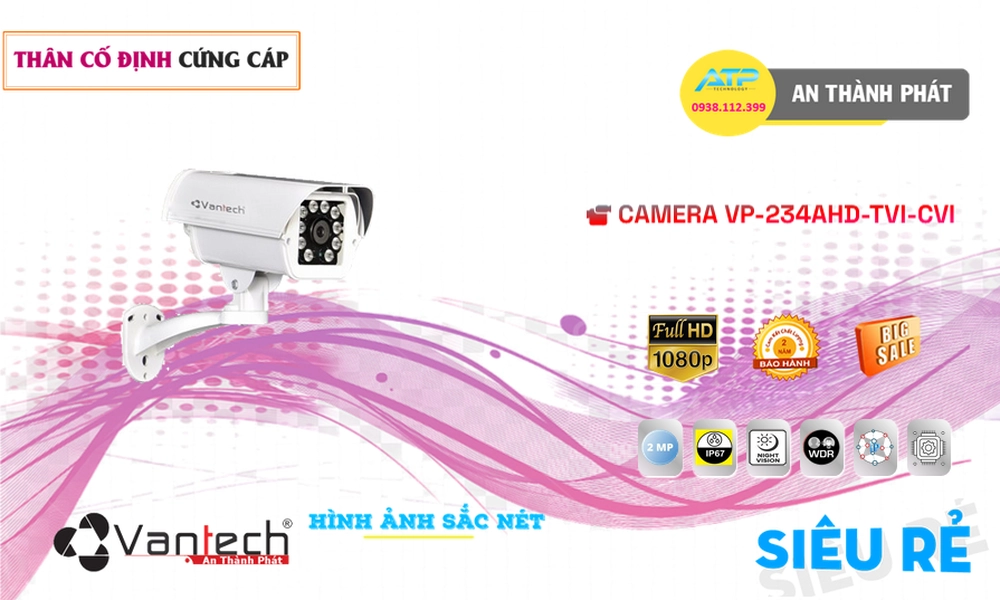 Camera HD VanTech VP-234AHD/TVI/CVI Tiết Kiệm