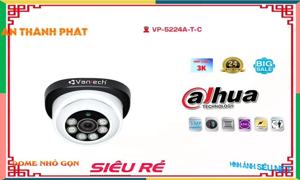 Camera Giá Rẻ VanTech VP-5224A|T|C Công Nghệ HD Giá rẻ Camera Giá Rẻ VanTech VP-5224A|T|C Công Nghệ HD Giá rẻ