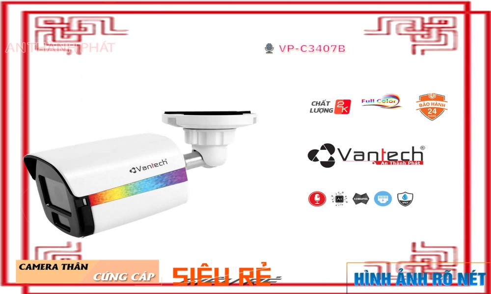 Camera IP POE VanTech VP-C3407B Tiết Kiệm Camera IP POE VanTech VP-C3407B Tiết Kiệm