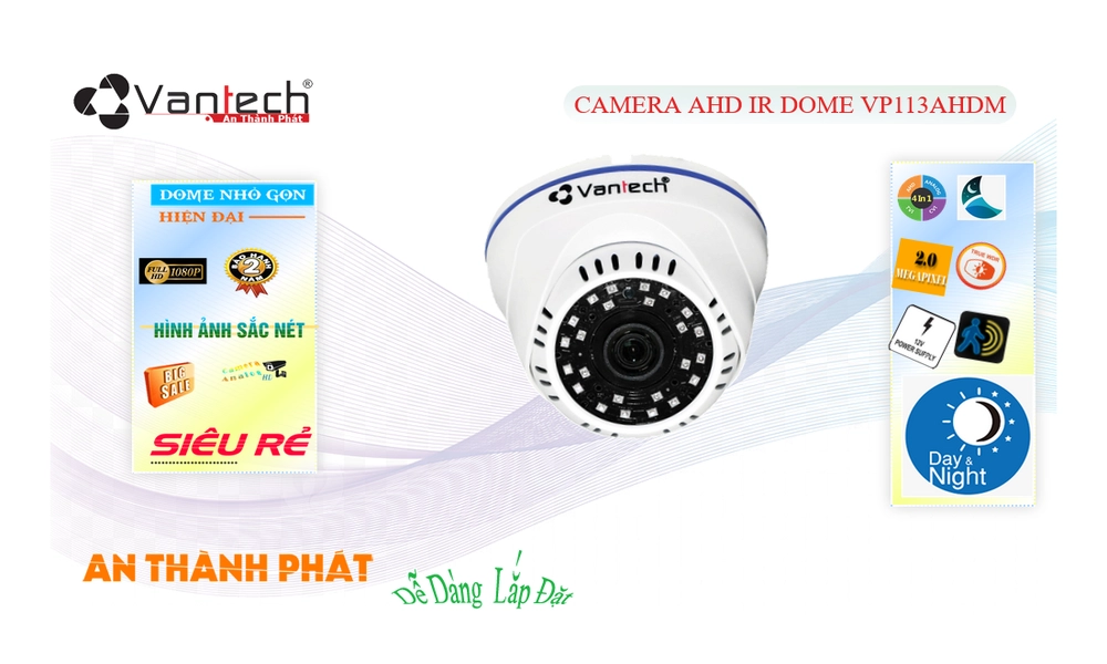 VP113AHDM Camera HD IP VanTech Giá tốt ✅ VP113AHDM Camera HD IP VanTech Giá tốt ✅