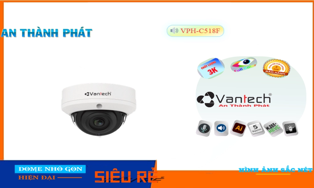 Camera Giá Rẻ VanTech VPH-C518F HD IP Giá tốt Camera Giá Rẻ VanTech VPH-C518F HD IP Giá tốt