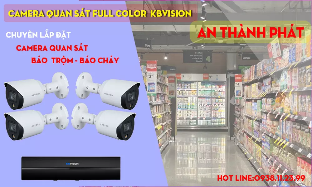 lắp camera full color kbvision ngoài trời